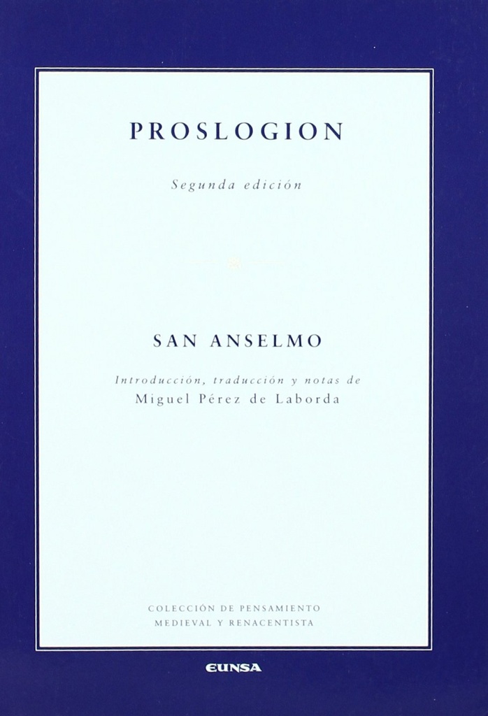 [9788431325947] Proslogion