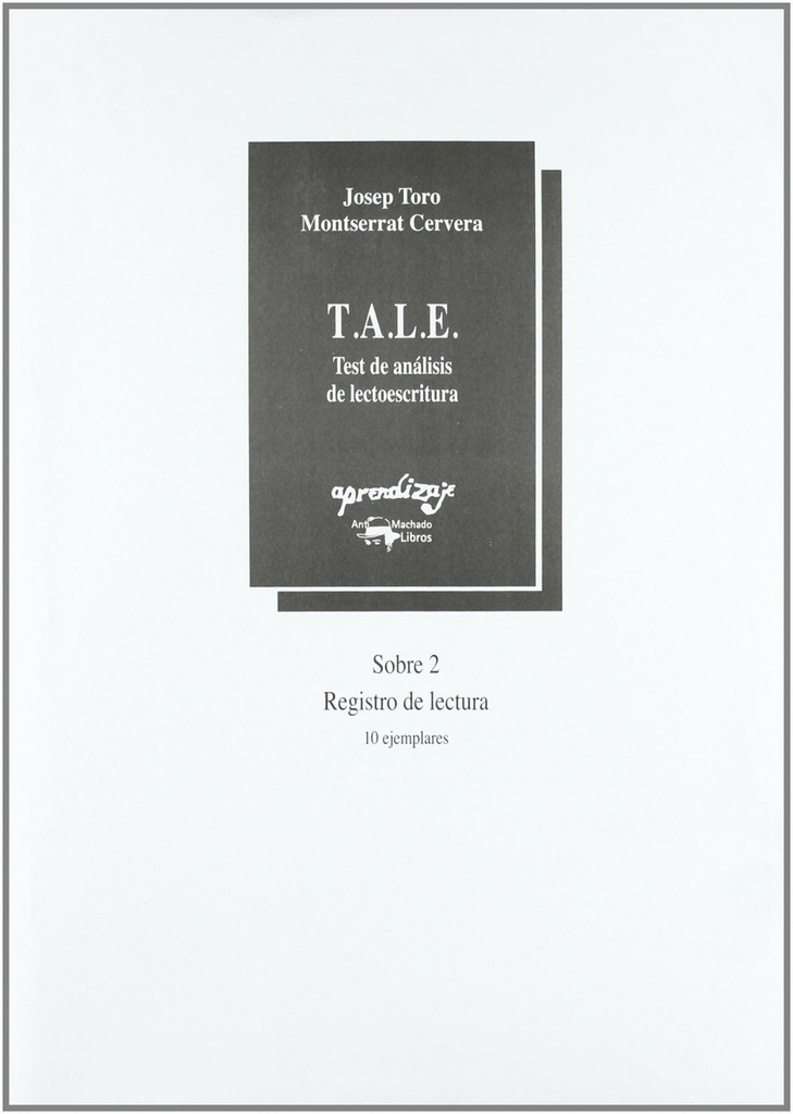 [9788477749134] Tale Sobre 2 Registro Lectura