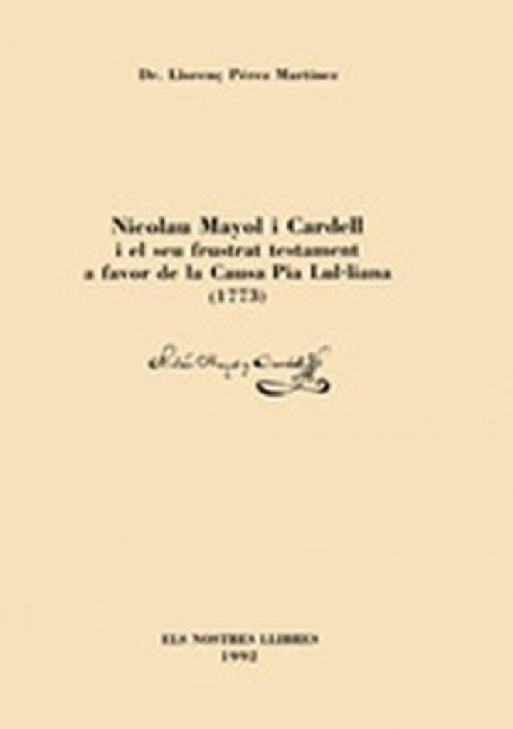 [9788479670085] N. Mayol Cardell. Testament