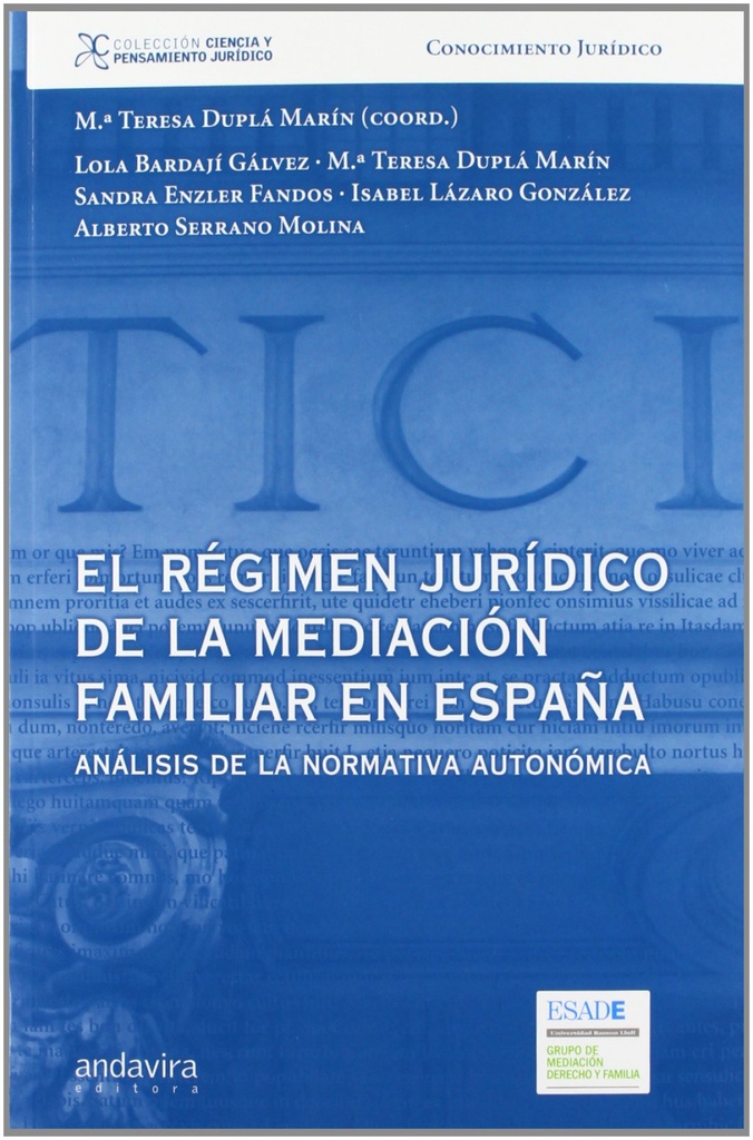 [9788484086697] Régimen jurídico mediación familiar en España