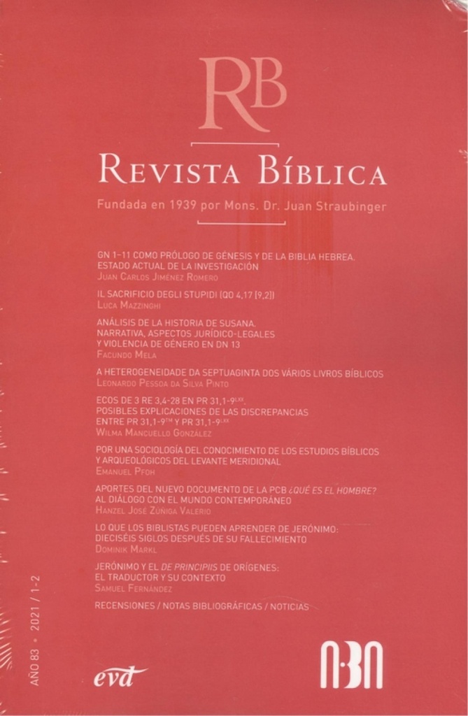 [9770034707039] Revista Biblica 2021/1-2-año 83