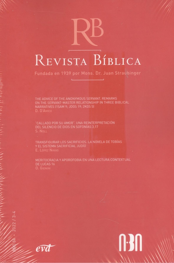 [9770034707060] Revista biblica: año 84/3-4