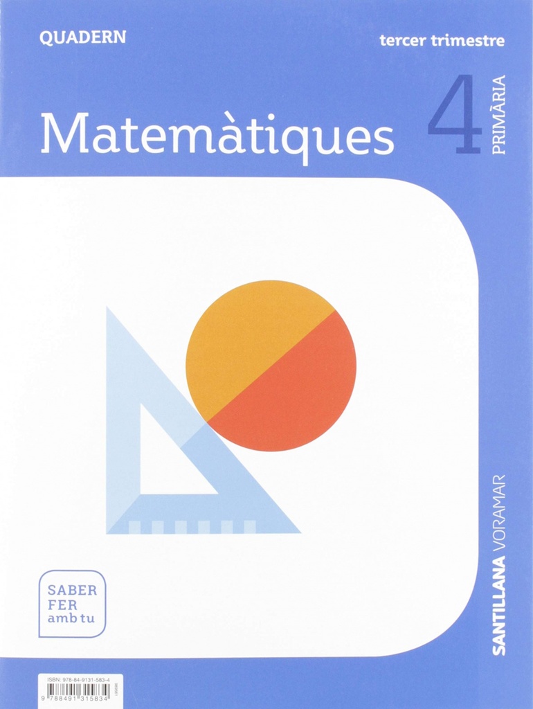 [9788491315834] QUADERN MATEMATIQUES 3 4T.PRIMARIA. SABER FER AMB TU. VALENCIA 2019