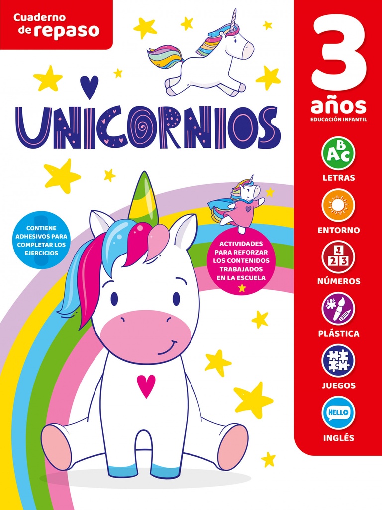 [9788491787877] Cuaderno de Repaso Temático Luminiscente 3 Años Unicornios