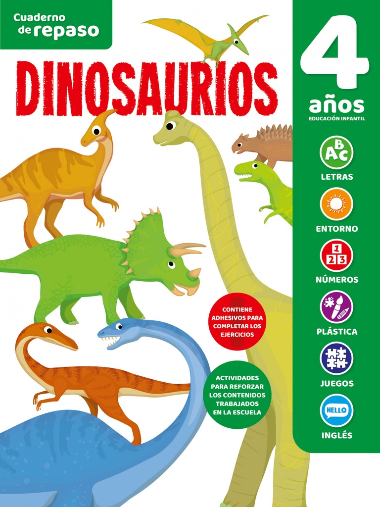 [9788491787907] Cuaderno de Repaso Temático Luminiscente 4 Años Dinosaurios