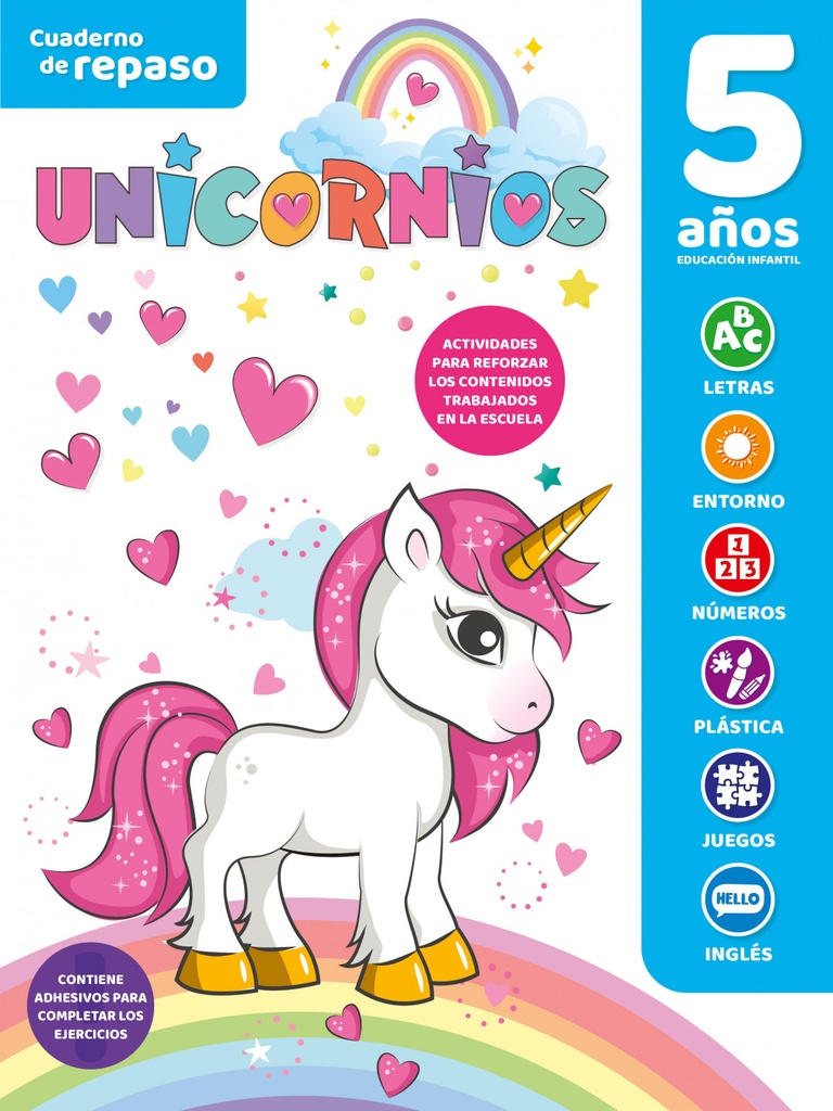 [9788491787921] Cuaderno de Repaso Temático Luminiscente 5 Años Unicornios