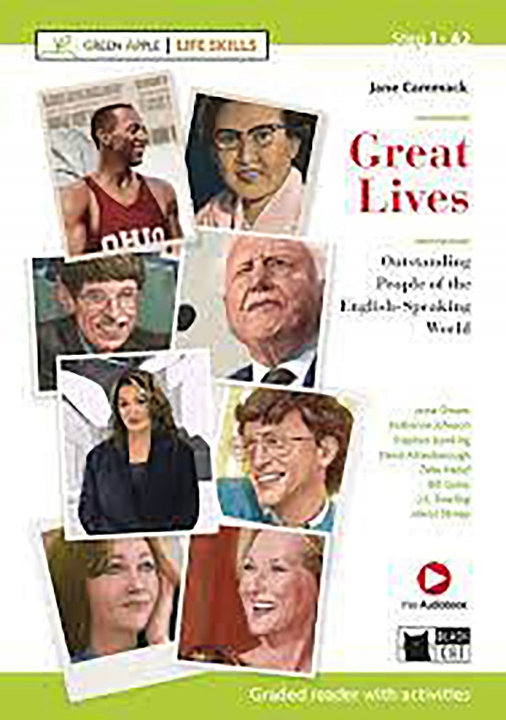 [9788853020475] Great Lives (+audiobook) (a2) Green Apple Life Skills