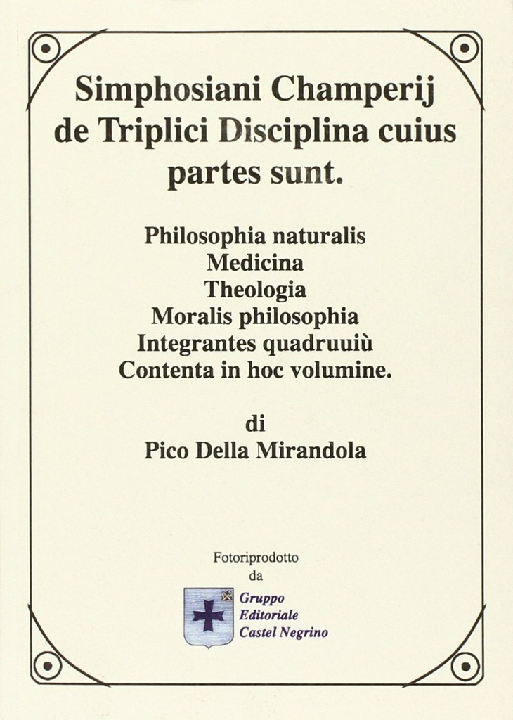 [9788889662069] Simphosiani champerij de triplici disciplina cuius partes