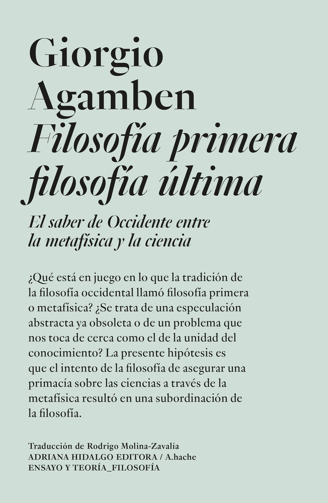 [9786316615329] FILOSOFIA PRIMERA FILOSOFÍA ÚLTIMA