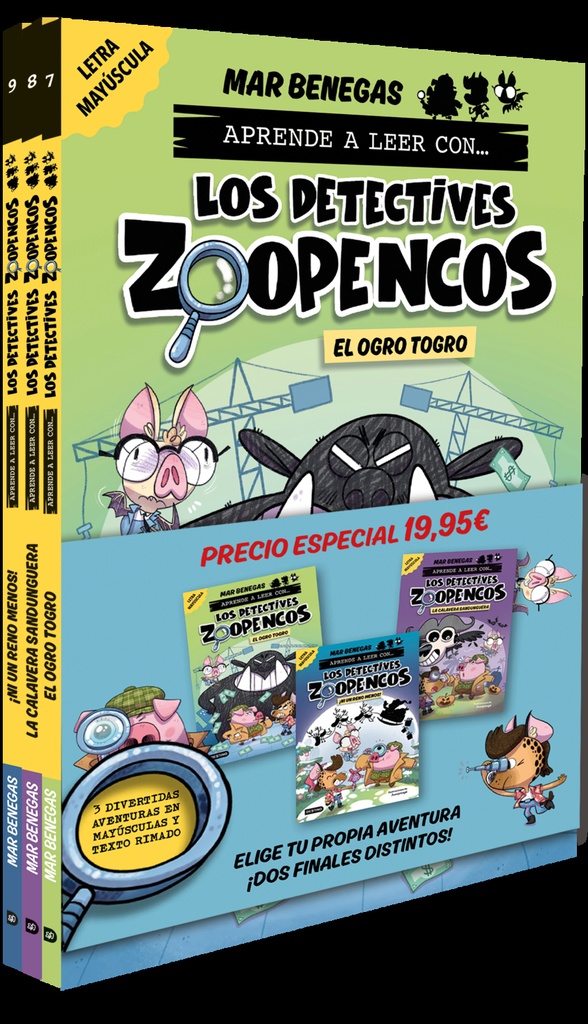 [9788408310808] Pack Aprende a leer con... ¡Los Detectives Zoopencos! 7, 8 y 9: En letra MAYÚSCU
