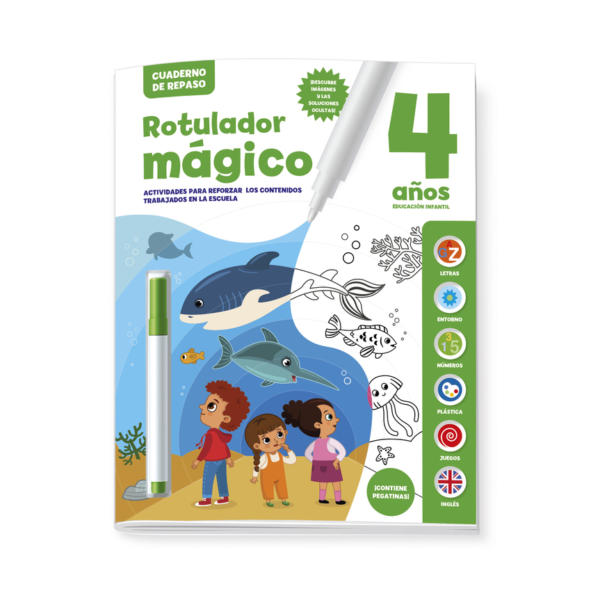 [9788410133471] CUADERNO DE REPASO 4 AÑOS - ROTULADOR MAGICO