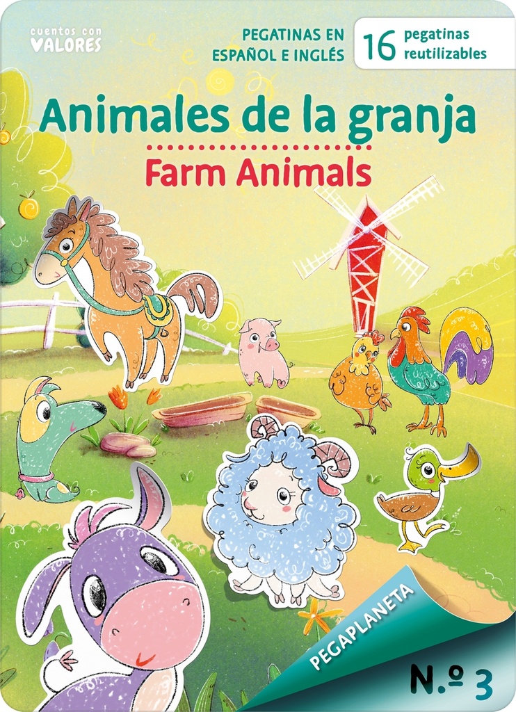 [9788410413320] PEGAPLANETA 3. Animales de la granja - Farm Animals
