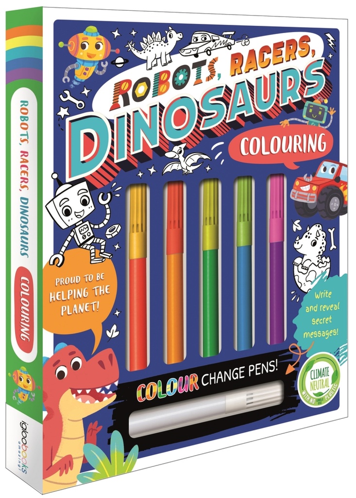 [9781803680057] Robots, Racers, Dinosaurs Colouring