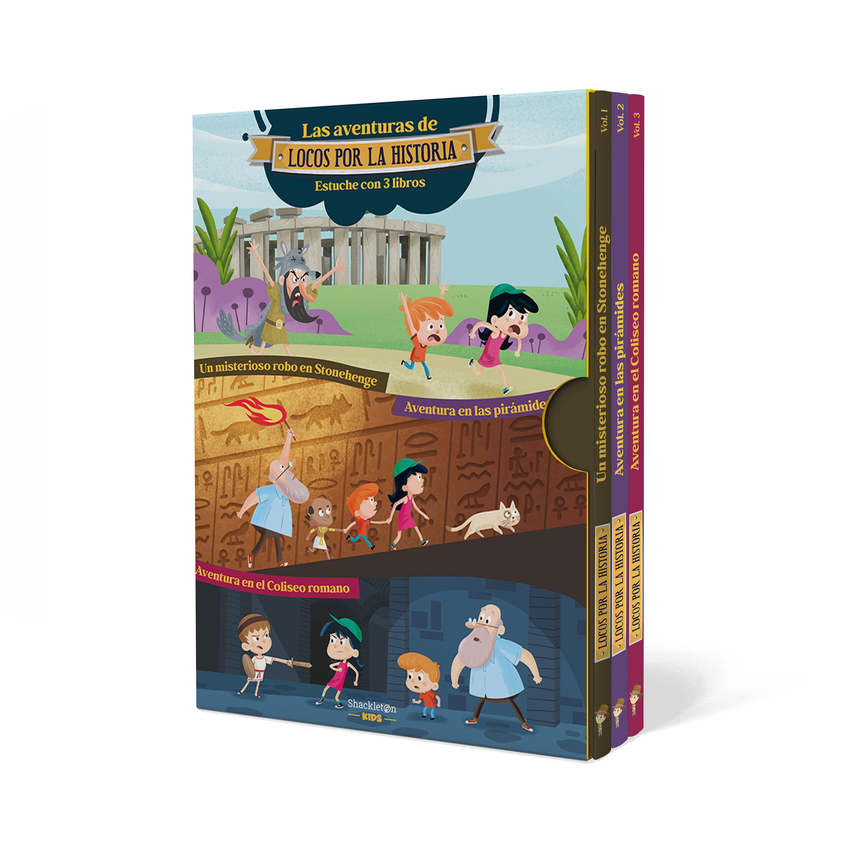 [9788413617855] Las aventuras de Locos por la historia. Pack de 3 libros para niños de 5 a 9 años