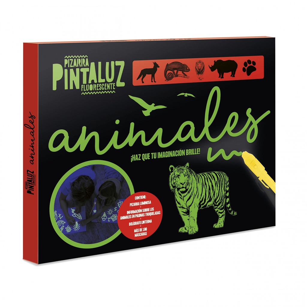 [9788418861635] PIZARRA PINTALUZ FLUORESCENTES - ANIMALES