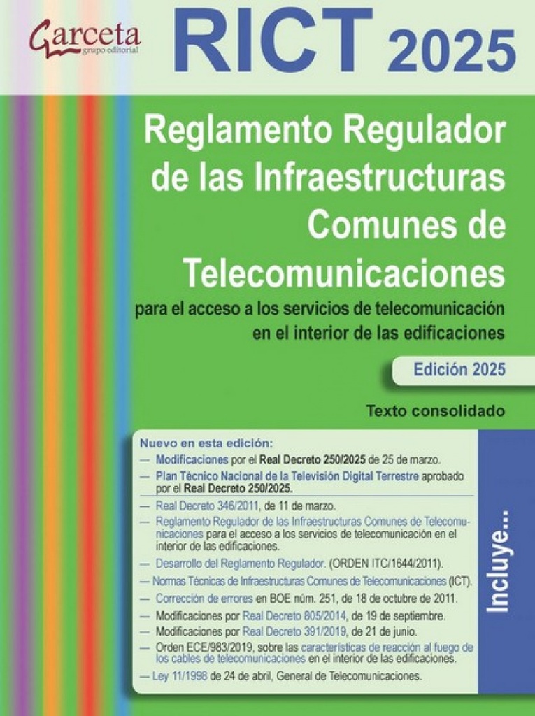[9788419034847] RICT 2025. REGLAMENTO REGULADOR DE LAS INFRAESTRUCTURAS COMUNES DE TELECOMUNICAC