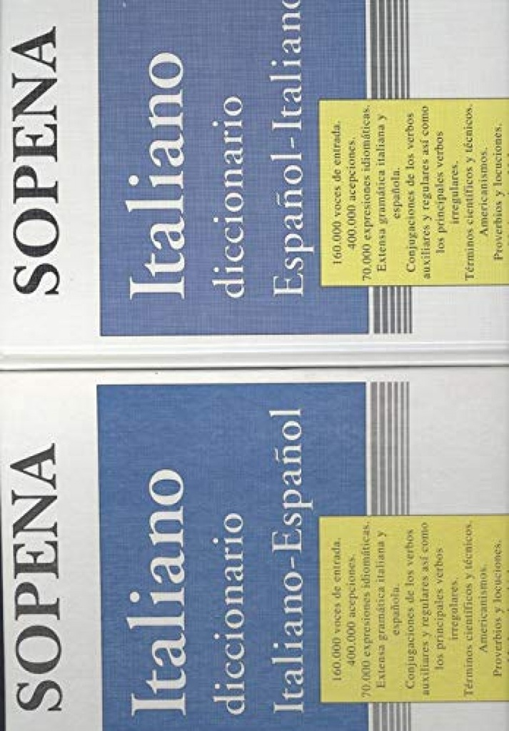 [9788430311453] Sopena diccionario italiano español/español italiano (2 Tomos)