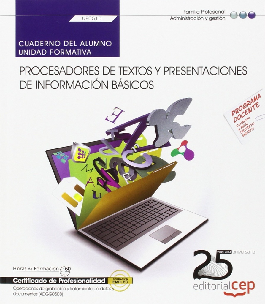 [9788468154282] Cuaderno alumno Procesadores textos y presentaciones informacion basicos (UF0510) Certificados profe