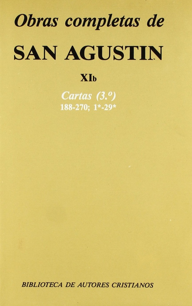 [9788479140526] Obras completas de San Agustín.XIb: Cartas (3.º): 188-270