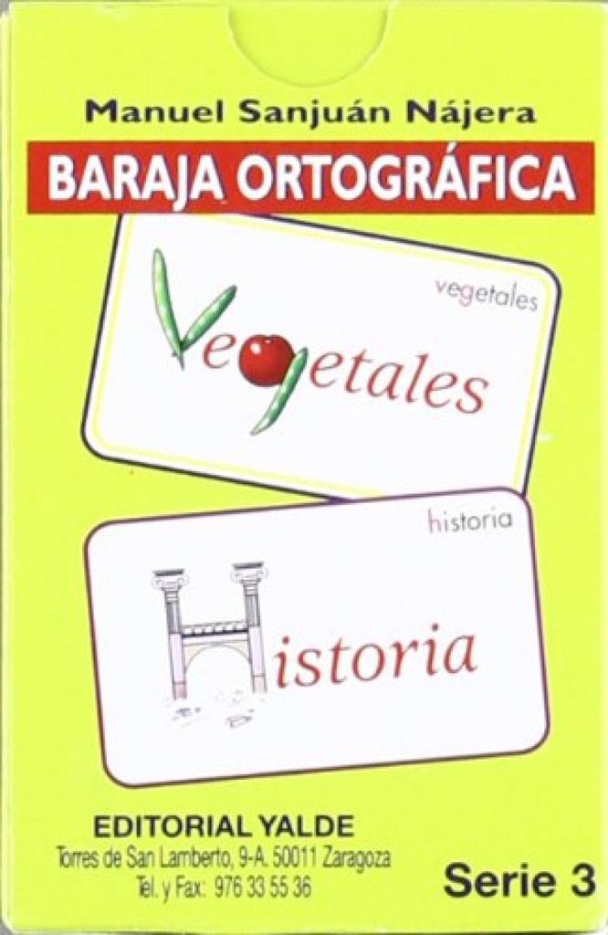 [9788487705335] BARAJA ORTOGRAFICA 3 (5-12 AÑOS) 33 CARTAS