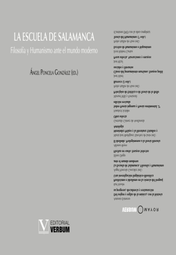 [9788490741818] La Escuela de Salamanca. Filosofía y humanismo ante el mundo oderno