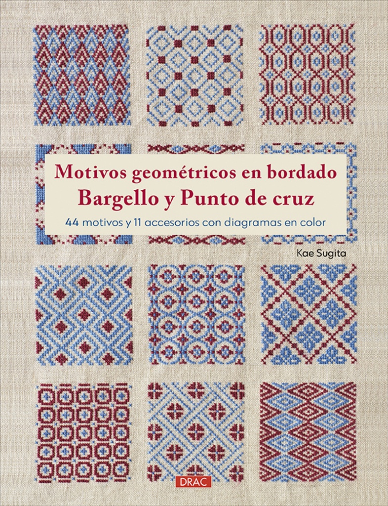 Motivos geométricos en bordado bargello y punto de cruz