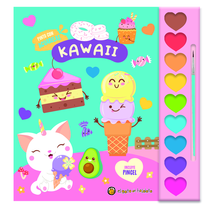 [9789878208824] Kawaii ('Pinto con acuarelas') 9 acuarelas+1 pincel