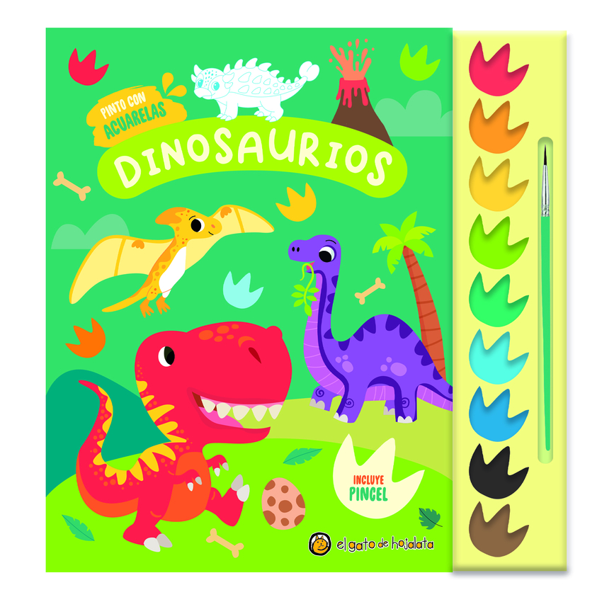 [9789878208831] Dinosaurios ('Pinto con acuarelas') 9 acuarelas+1 pincel