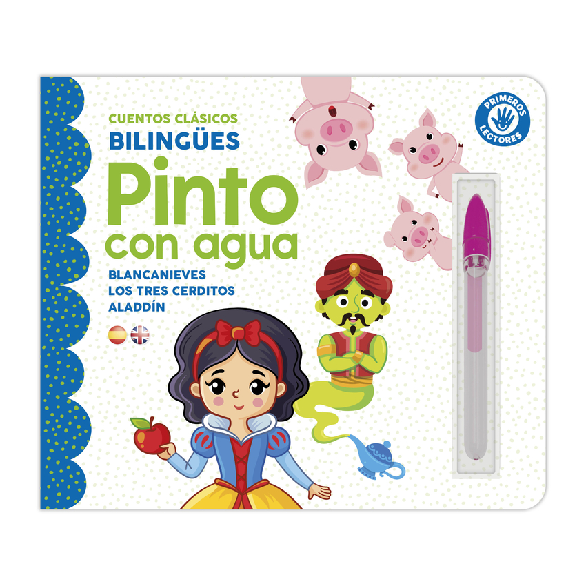 [9791387627003] PINTO CON AGUA - CUENTOS (BLANCANIEVES, LOS TRES CERDITOS Y ALADDIN)