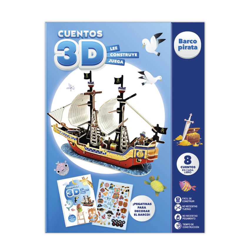 [9791387627171] CUENTOS PARA IMAGINAR Y CONSTRUIR 3D - BARCO PIRATA