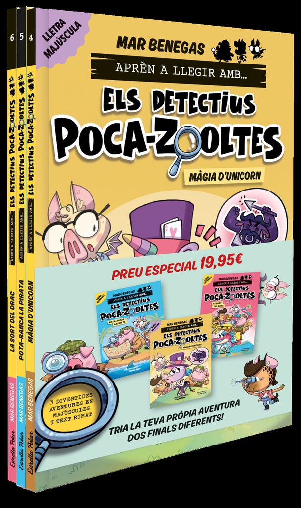 [9791387782009] PACK Aprèn a llegir amb... Els detectius Poca-zooltes! 4,5 i 6: En lletra MAJÚS