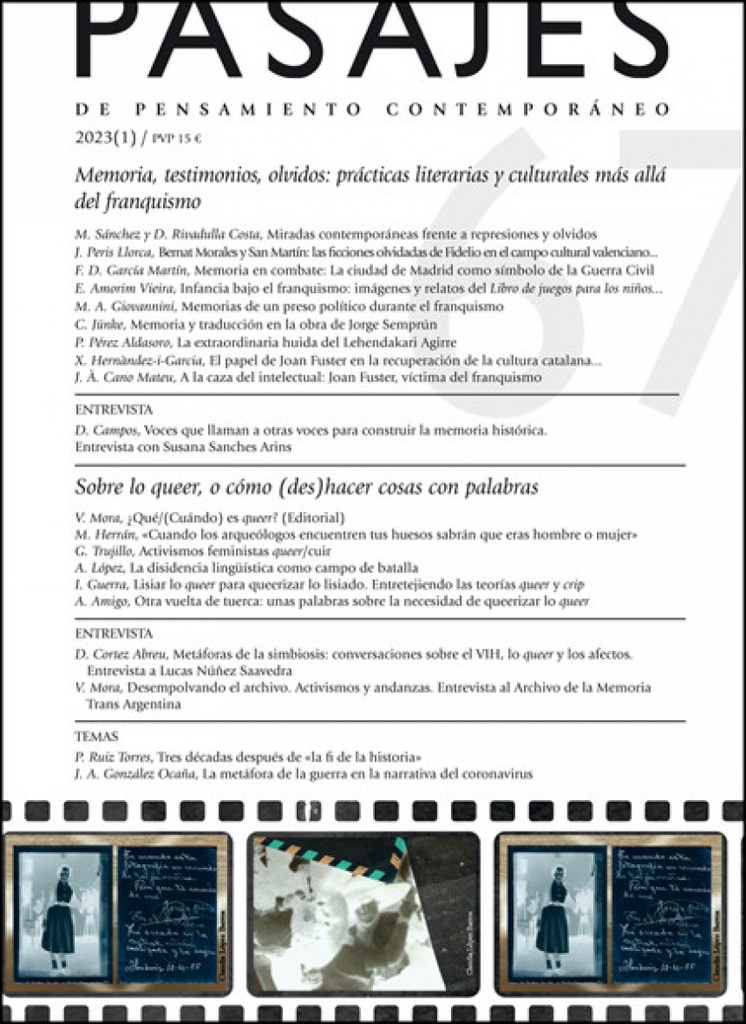 [9788411182331] Memoria, testimonios, olvidos: prácticas literarias y culturales más allá del fr