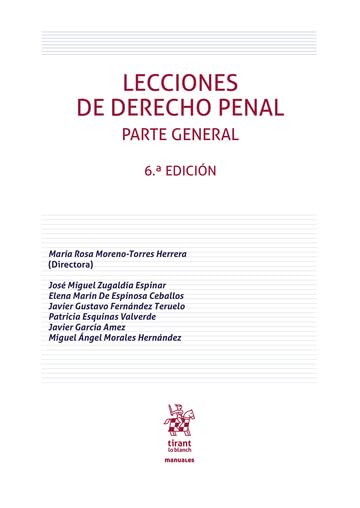 [9788411309813] LECCIONES DE DERECHO PENAL PARTE GENERAL (6ª EDICION)