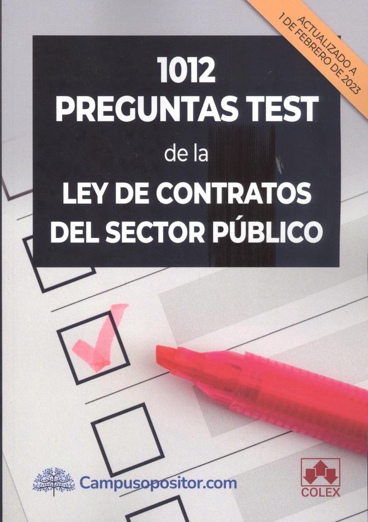 [9788413597829] 1012 Preguntas Test de la Ley de Contratos del Sector Público