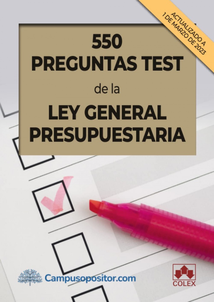 [9788413598451] 550 Preguntas Test de la Ley General Presupuestaria