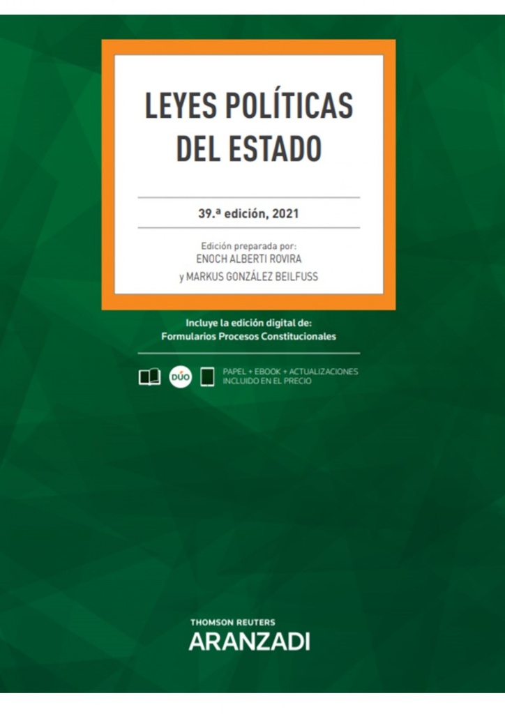 [9788413905716] Leyes Políticas del Estado (Papel + e-book)
