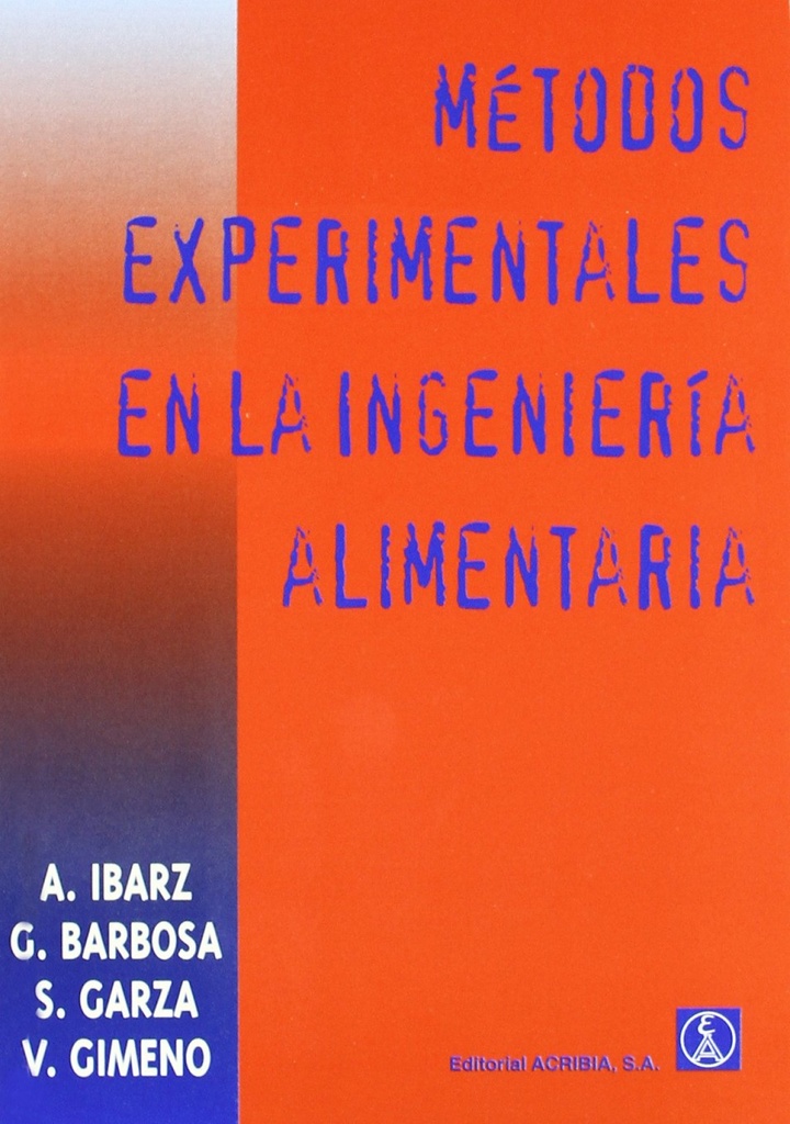 [9788420009032] Métodos Experimentales en la Ingeniería de los Alimentos