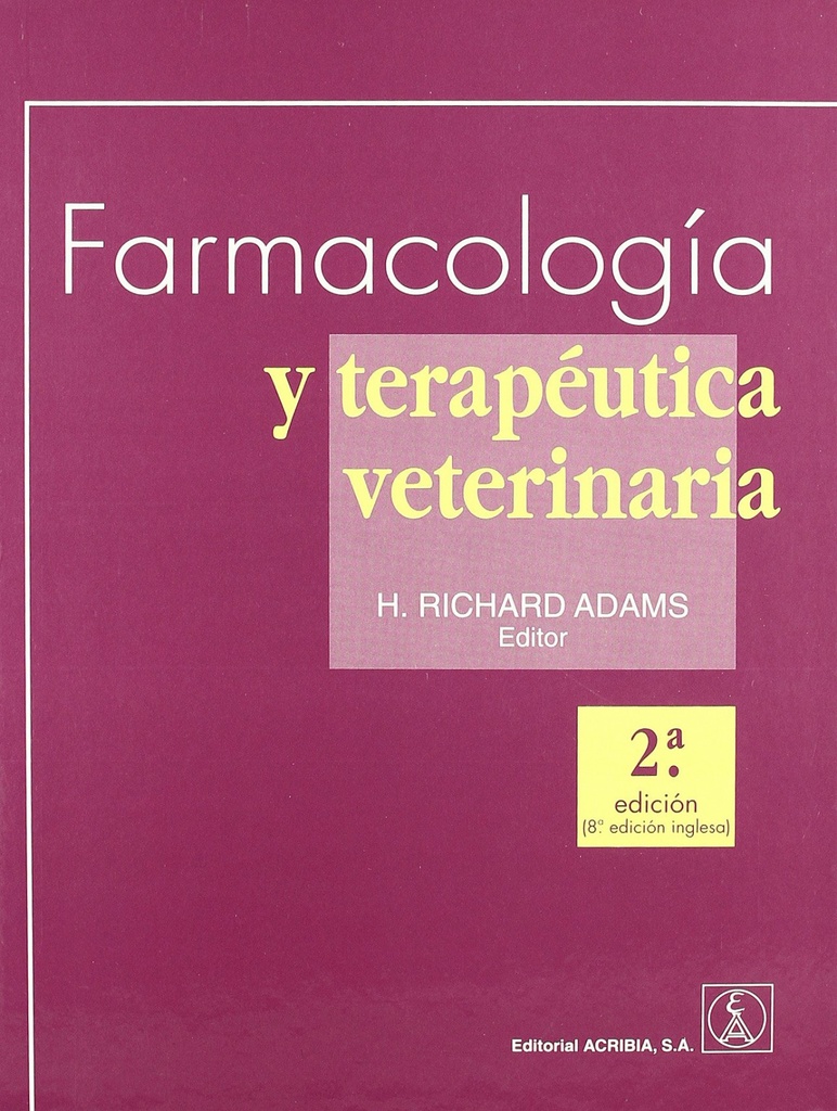 [9788420010007] Farmacología/terapéutica Veterinaria
