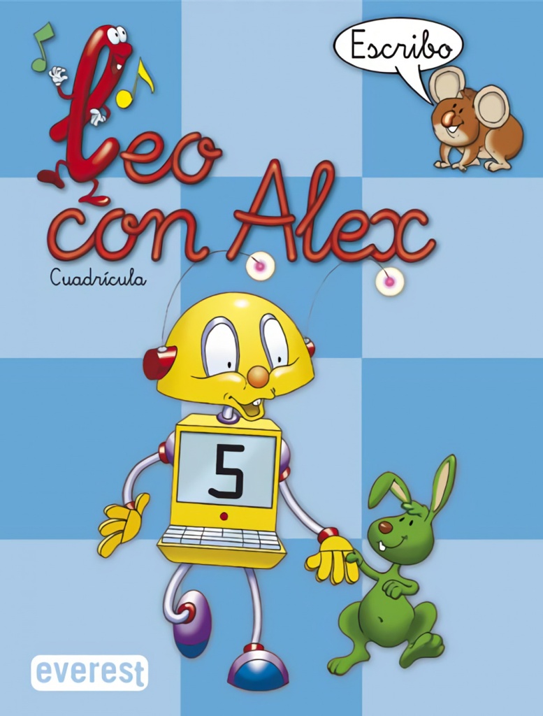 [9788424109042] Leo con Alex 5. Escritura (cuadricula). Azul
