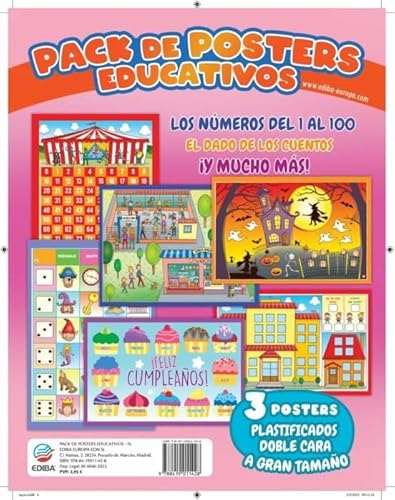 [9788419011428] PACKS DE POSTERS EDUCATIVOS LOS NÚMEROS DEL 1 AL 1
